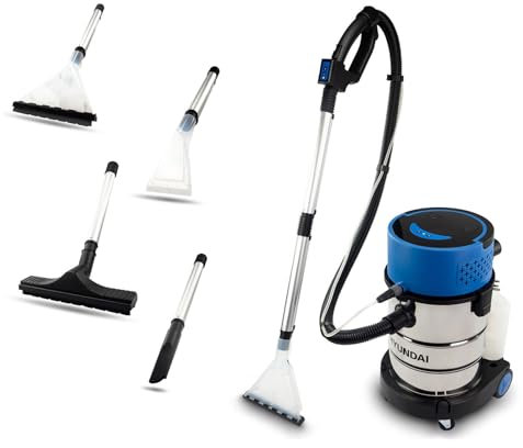 Hyundai Wet & Dry Vacuum Carpet Cleaner 1200W 3-in-1 Electric Upholstery Cleaner, 25L Stainless Steel Cylinder, 18kPa Suction, Blower Function, Dual Water Tanks, 6m Cable, 8.1kg – Home & Car Use