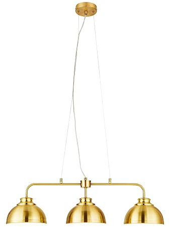 LITECRAFT Brooklyn Ceiling Pendant Industrial Style 3 Light - (Satin Brass)
