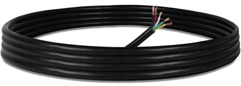 Yuanjoy 5 Filis 5 Metri x 0,5 mm² Cavo Piatto del Rimorchio Multiuso, Filo Piatto, Nero, Cavo di Messa a Terra per Roulotte, Camion, Industria