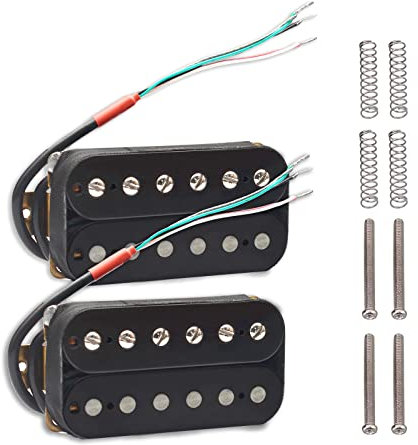 SAPHUE Micros Humbucker pour guitare électrique à double bobinage et micro chevalet (noir)