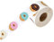 Donut Aufkleber 1 Roll/ 500Pcs Donuts Design Sealing Aufkleber Backverpackung Etikett Aufkleber Geschenkverpackungsaufkleber für Partybevorzugungen Umschlag Goodie- Taschen