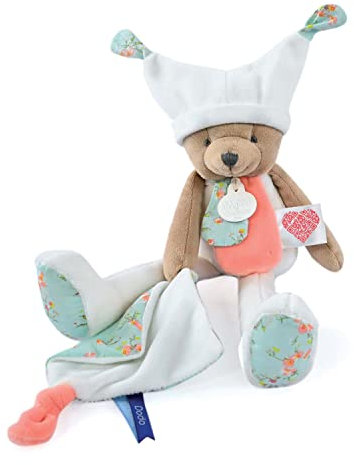 Doudou et Compagnie - Doudou Souris 3 en 1 :Doudou Boule, Cocon et Balle d'Eveil - 35cm - Blanc - Collection Les Petits Futés - Mignon et Très Doux - Idée Cadeau de Naissance pour Bébé - DC4060