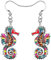 NEWEI Cute Emaille Wal Oktopus Qualle Hai Ohrringe Seepferdchen Strand Schmuck für Damen Frauen Mädchen Meerestiere Geschenke (Multi Seepferdchen)