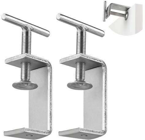 EXLECO 2 Pezzi Morsetto a C Resistenti 15-60 mm Morsetti da Falegname Acciaio Inox Morsetti per legno, Morsetti a Vite, Morsetto di Fissaggio, Morsetti a C per Lavori in Legno Saldatura Carpenteria