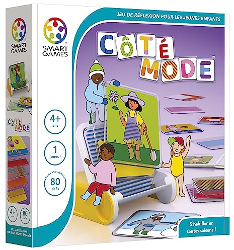 SmartGames | Côté Mode | Jeu de logique | Âge 4+ | Perception visuelle | 80 défis évolutifs | Jouet éducatif | Apprentissage des Formes et Couleurs | Idée Cadeau Enfants | 1 Joueur