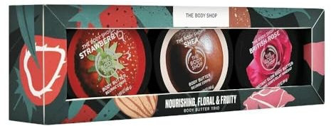 Trio Body Butters in Gift Box (Strawberry/Shea/British Rose) 3 x 50ml Trio (150ml)
