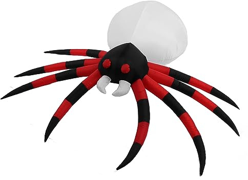 7.9FT Lange Halloween aufblasbare Spinne, LED-Lichter Dekoration im Freien Innen Urlaub Dekorationen, Blow Up Yard aufblasbare für Outdoor-Hof Garten Rasen Dekoration (EU-Stecker)
