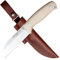 J&V Cuchillo de Hoja Fija Serie XS para Bushcraft, Campo, Caza, Pesca, Supervivencia y Outdoor, Hoja 10 cm, Funda de piel, Hecho en España (SHEEPSFOOT)