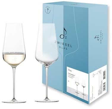 Zwiesel Glas Champagnerglas Duo (2-er Set), hand- und maschinengefertigte Sektgläser mit Moussierpunkt, spülmaschinenfeste Tritan-Kristallgläser (Art.-Nr. 123474)