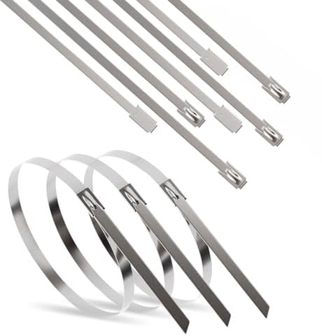 Fascette ERKO in acciaio inox 300 x 4,6 mm 100 pz. Fascette professionali multiuso in acciaio inox, resistenti ai raggi UV, resistenza alla trazione fino a 190 kg.