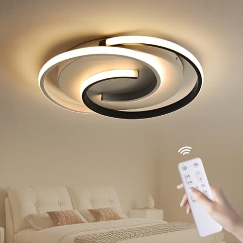 Epochglo Deckenlampe LED Dimmbar 32W, LED Deckenleuchte schlafzimmer mit Fernbedienung Led Lampen Deckenlampen Rund mit der Speicher & Timing Funktion für Wohnzimmer Flur Küche Büro Esszimmer Balkon