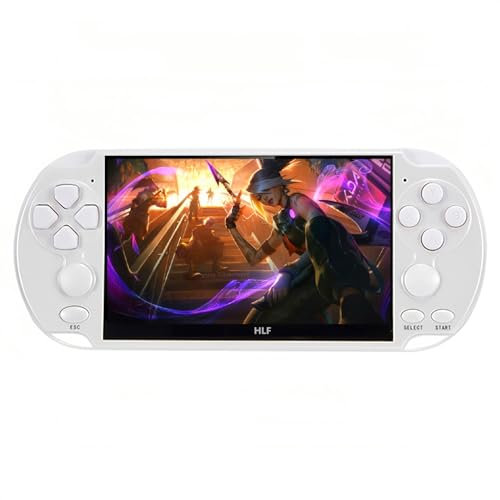 HLF Consola de juegos retro multifunción de 5.1 pulgadas, dispositivo de juegos de mano, 32 GB, precargado, 8000 juegos para 9 emuladores, ahorro de juegos, portátil, mini TV, reproductor de arcade