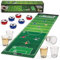 MIJOMA Trinkspiel, Tischfußball & Tischcurling, Inklusive Spielmatte 120x30 cm, 6 Kugelgleiter, 2 Shooter-Gläser - Bring Schwung in Jede Party! (Tischfußball)
