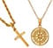 DVRK® Set 2 Gold Ketten Herren 55 cm mit Basis aus Edelstahl 316L - Kreuz Kette Gold und Goldkette Herren Kompass Wasser- und Schweißbeständig - Schmuck für Männer