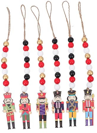 IMIKEYA 4 Sätze 6tlg Walnuss-Soldat-anhänger Christbaumkugel Zum Aufhängen Weihnachtsfeier Weihnachtspuppenanhänger Dekorative Weihnachtsanhänger Weihnachtsszene Krippendekor Holz