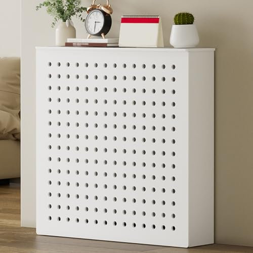 BUETPOX Cubierta De Radiador Blanco, Cubre Radiadores Diseño Moderno Estante para Radiador Vertical, Cubre Radiador De Ancho, Cubreradiador Grande, Diseño Elegante(70 * 80 * 15cm/27.6 * 31.5 * 5.9in)