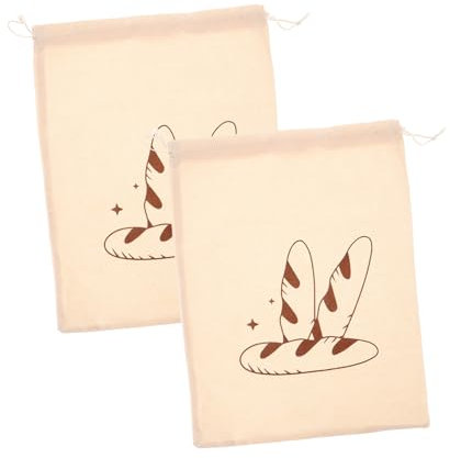 Alipis 2stücke Leinen Brotbeutel Mit Kordelzug Große Brotsäcke Aus Natürlichem Leinen Wiederverwendbare Brotaufbewahrungstaschen Atmungsaktive Bäckertüten Zum Frischhalten Von Brot Und Ba