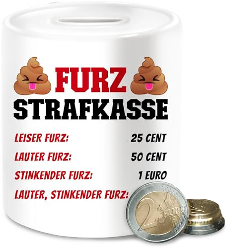 - Spardosen - Lustige Pups Spardose | Furz Strafkasse für Spaßgeschenke | Furz Kasse für Strafgeld - Unisize - Weiß - furzdose furzstrafkasse furzen furz sparbüchse furzgeldkasse pupskasse