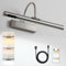 HARPER LIVING Rechargeable Picture Light Satin Nickel, Battery Operated Wall Light with Touch & Remote Control, Dimmable 3 Color Temps, Magnetic Wireless Wall Lamp for Pictures Frame Gallery