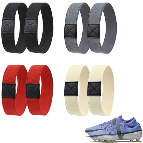 BD-Herego 4 Paar Schnürsenkel Fixierband für Fußballschuhe Gegen Sich Lösende Schleifen，reißfeste Fixierung aus nachhaltigem rPET