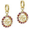 Ted Baker London Molika Monogramm Kristall Huggie Ohrringe für Frauen (Gold/Fuchsia Multi Crystal), Messing, Kein Edelstein