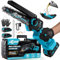 Decerk Brushless Cordless Chainsaw - 2025 Upgraded 6 Inch Electric Mini Chain Saw with 2PCS 2000mAh Batteries Powered, Handheld Chainsaws with Automatic Oiler & Tool-Free Chains for Tree Wood Branch