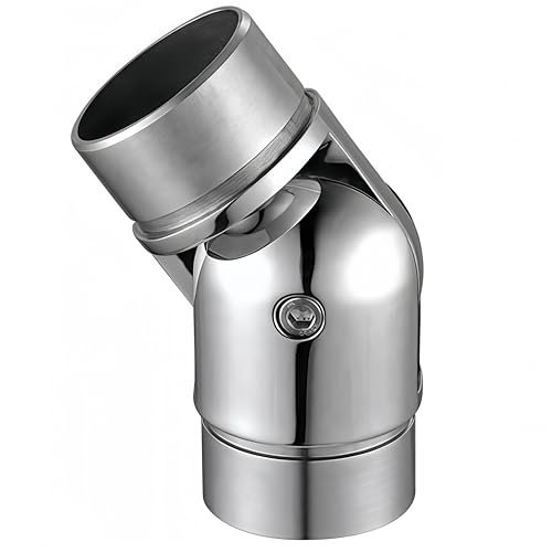 Connecteur de Main Courante en Acier Inoxydable, Kit d'Angle Réglable 42,4 mm - Idéal pour Escaliers, Balcons et Espaces Extérieurs