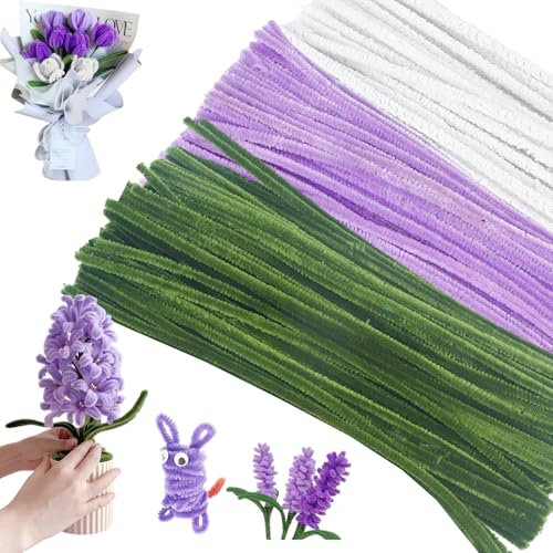300 Stück Pfeifenputzer Zum Basteln, 30 cm lang, ideal für Kreative DIY-Projekte Bastelarbeiten, Weihnachtsbaum-Dekorationen, Blumen- und Tierkreationen
