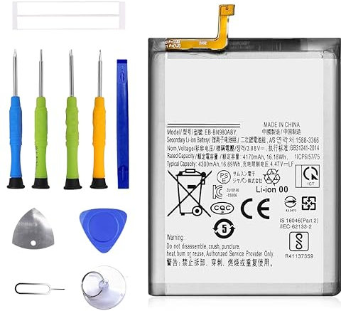 ERYNK EB-BN980ABY Batterie de rechange pour Galaxy Note 20 5G SM-N981B, SM-N981B/DS, SM-N981U, SM-N981U1, SM-N981W, SM-N9810, SM-N981N avec jeu d'outils