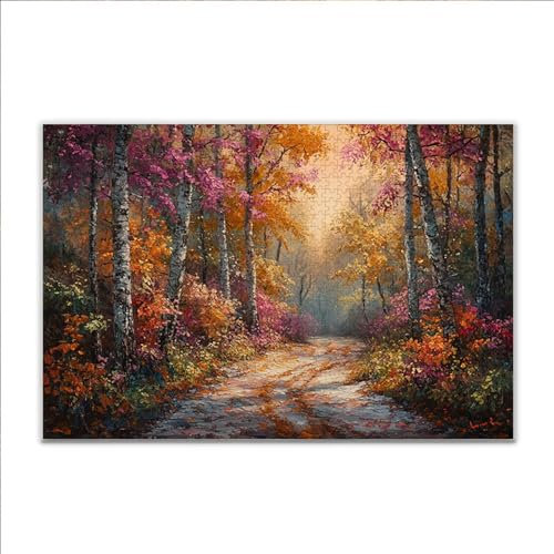 Puzzle Wald Landschaft Klassische Puzzle 5000 Teile Erwachsene, Holzpuzzle Erwachsene Anspruchsvoll, 2025 Impossible Puzzel Kunst Lernspiel, Schwer DIY Wooden Jigsaw Set Ostern Geschenk Wohnkultur S-2