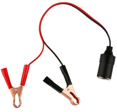 Bojueshaw Car Battery Crocodile Clips to Cigarette Lighter Adapter,12V/24V Alligator Clip Extension Cable for Car Charging,Inflators,Pumps & More