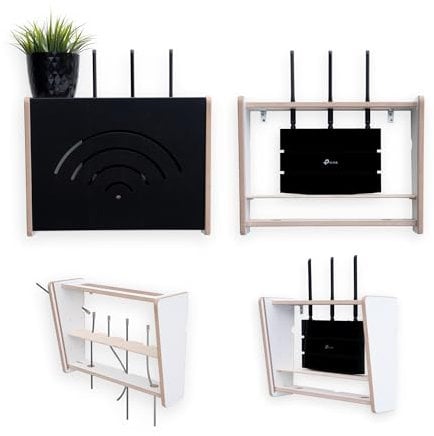 MOE UHANE Router schrank | Router aufbewahrungsbox | Router verstecken | Router box | Wall box | Wallboxen| Wlan regal | Wifi schrank | EU