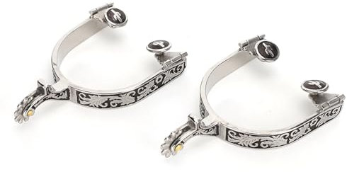 Sporting Ware Horse Stiefelspurs Sporen mit Edelstahl -Konstruktionsmustern, die für Training und Konkurrenz Geeignet sind. Verwendung mit Spursgürtel für Maximale Kontrolle