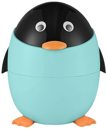 Biniveil Badezimmer Abfalleimer - Pinguin Mülleimer - Abfallbehälter Mit Deckel Für Küche Badezimmer Schlafzimmer Unter Schreibtisch Auf Tisch Und Auto