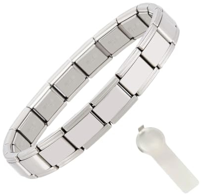 YOFDAL 1 PCS Italian Charm Bracelet, Abnehmbare Edelstahl Modul Armband, Italian Charm Bracelet Charms DIY Abnehmbar Edelstahl Module für Italienische Armbänder, Geschenk für Frauen Mädchen