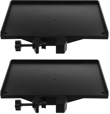 TOYANDONA 2pcs Mic Stand Tray Shelf Clamp Holder for Microphone Stand Sound Card Organize Stream Setup Accessories
