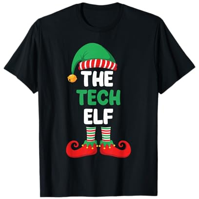 The Tech Elf Shirt Christmas for IT Guy Tech Support Geek T-Shirt