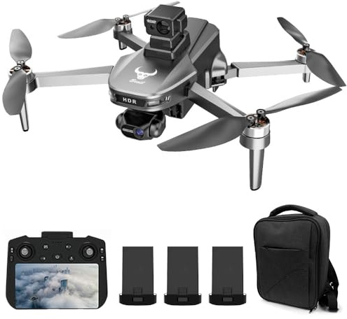 Teeggi SG109MAX2 Drohne mit 4K-Kamera für Erwachsene, 3km Reichweite, Fernbedienung mit 6,5-Zoll-Bildschirm, 3 Achsen Gimbal, 360°Hindernisvermeidung, Professioneller Dron RC Quadcopter, 3 Batterien