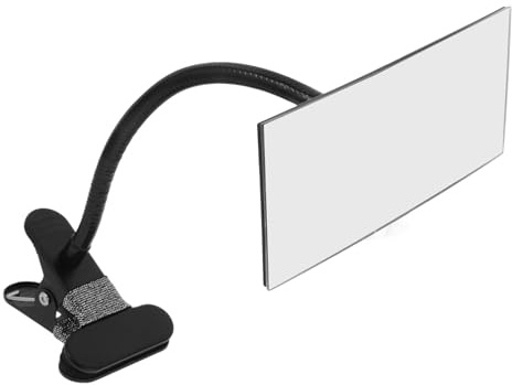 jojofuny Sicherheits spiegel mit Flexiblem Arm HD konvexer Rückspiegel für PC monitor Verstellbarer Schwarzer Rahmen Stabiler Klemmspiegel für Büroarbeitsplatz und Cubicle Desk Sicht nach