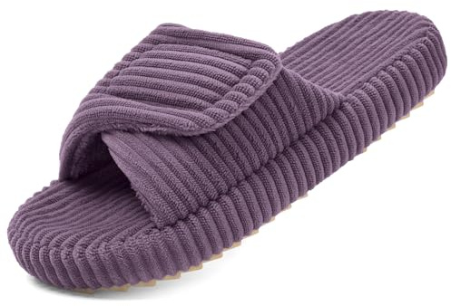 Coswind Pantofole Donna Memory Foam Ciabatte Confortevole Scarpe da Casa con Strappo Morbida Nuvola Antiscivolo Slippers Viola 39-40