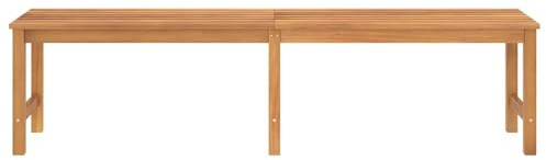 Fecpoo Teak Gartenbank 180 cm Massivholz, witterungsbeständig | Technisch getrocknetes Teakholz, fein geschliffen, wasserbasiertes Finish, 180 x 40 x 45 cm