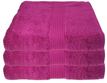 Julie Julsen 3er Pack Duschtuch 23 Farben erhältlich weich und saugstark 500gsm Öko Tex 70 x 140 cm Fuchsia
