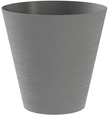 Teraplast Re-Pots Hoops - Ökologischer Topf aus recyceltem und recycelbarem Kunststoff, Design (20 cm, Grau)