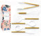 Styled Settings Ensemble d'ustensiles de cuisine blancs et dorés - 6 pièces - Ustensiles de cuisine en silicone avec spatule, fouet, pince, cuillère et spatule - antiadhésifs, sans BPA - Accessoires