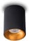 trendlights24 Como Decken Aufbauleuchte Deckenleuchte GU10 230V Schwarz/Gold gebürstet Deckenstrahler - 110 mm - LED 4W 38-45° Kaltweiß