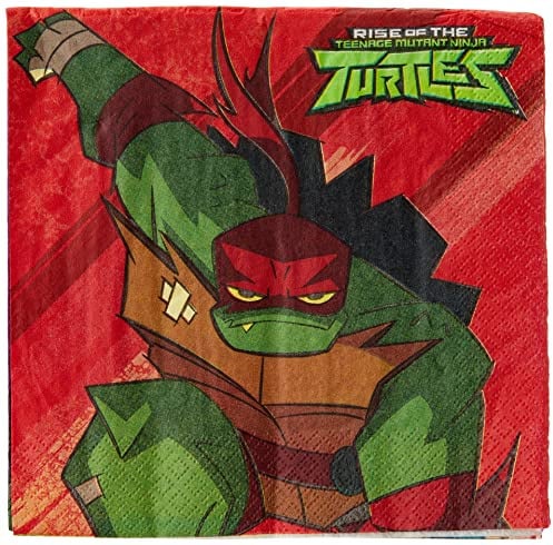 amscan 512209 Turtle Papierservietten mit Ninja Raphael Design, 33 cm, 16 Stück