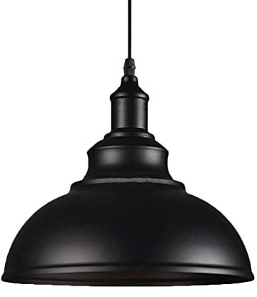 PETITES ECREVISSES Pendelleuchte Industrielampe Vintage Lampenschirm E27 Ø29cm Hängeleuchte LED aus Metall Hängelampe Schwarz für Wohnzimmer Esszimmer Restaurant Keller Untergeschoss Usw (1 pack)