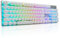 HUO JI E-Yooso Z-88 Wired Typewriter Style Mechanical Gaming Keyboard, Programmable RGB Backlit, Blue Switches - Clicky, USB-C Cable, Metal Panel, 104 Double-Shot Keycaps for PC, White