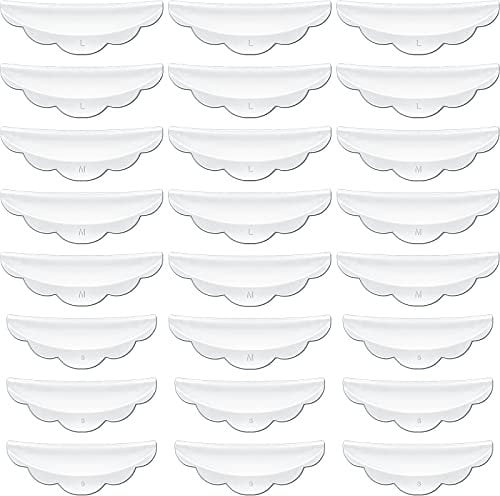 24 Pieces Silicone Eyelash Shield Pads with S/M/L Size, Lash Lift Rods Makeup Beauty Tool Makeup Utensil Reusable Lash Lifting Shield Pads Supplies