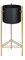 Wadiga Cache-Pot sur Pied en Métal Doré et Pot Noir - Hauteur 66cm